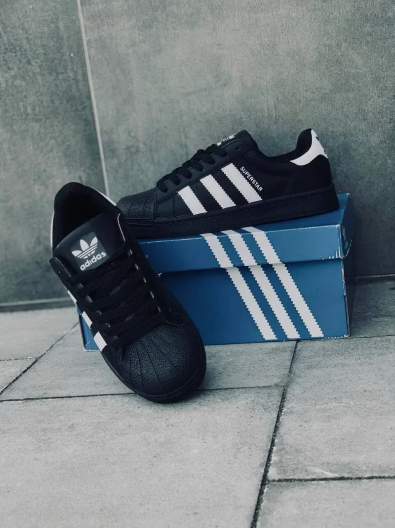 Adidas superstar черно белые женские / новая колекция красовок на лето / суперстар женские с натуральной кожи / красовки адидас красавки кросы адики — фото 5