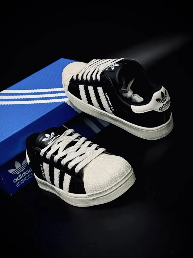 Adidas SUPERSTAR / трендовая женская модель от адидас / черные кожаные суперстар / премиальное качество / adidas — фото 3