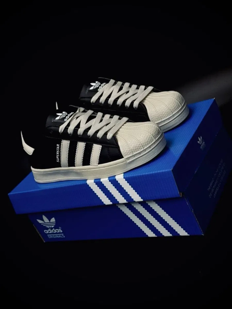 Adidas SUPERSTAR / трендовая женская модель от адидас / черные кожаные суперстар / премиальное качество / adidas — фото 4