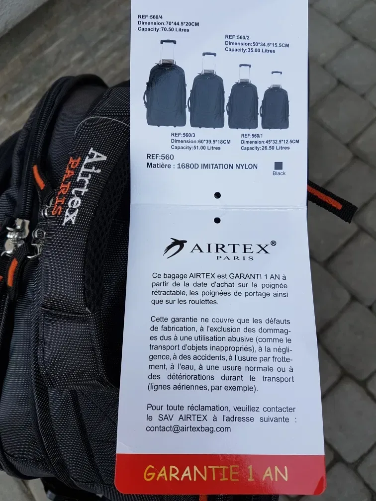 AIRTEX 560 Франція валізи чемоданы рюкзаки-сумки на колесах — фото 7