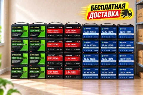 Аккумулятор LiFePO4 MFUZOP-04 12,8V 100Ah с BMS Лит. батарея 15000 циклов. БЕСПЛАТНАЯ ДОСТАВКА