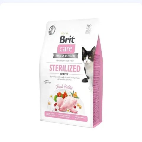 АКЦИЯ!!!Brit Care Sterilized Sensitivс  с кроликом 7кг.