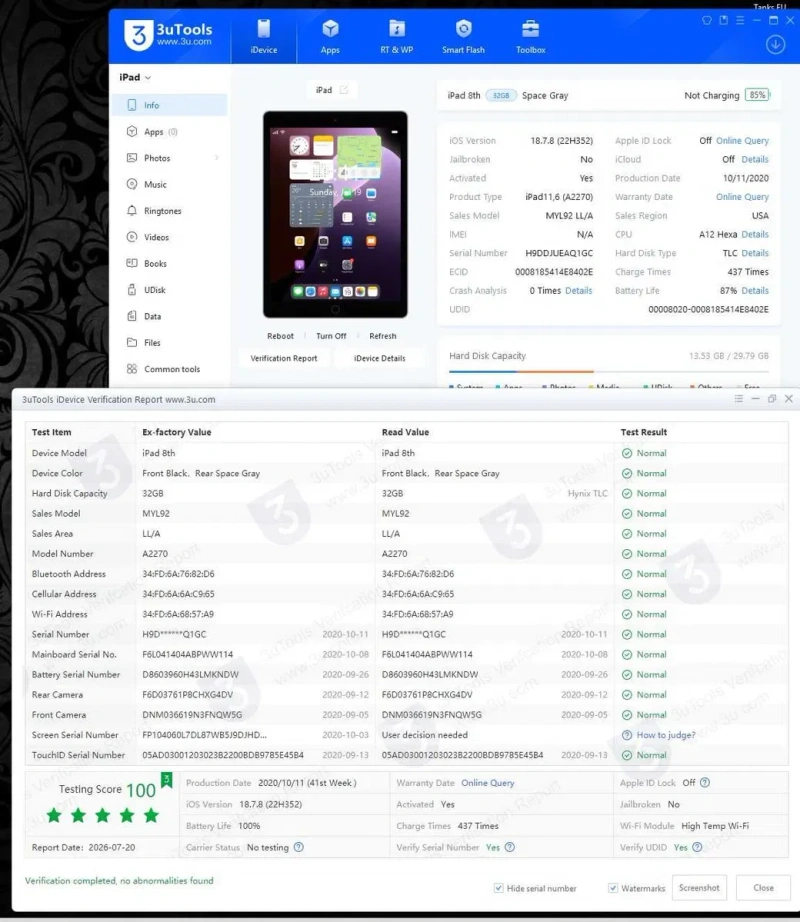 актуальний iOS 26 без обмежень та ремонтів Apple iPad 8 th 10.2" 32gb — фото 8