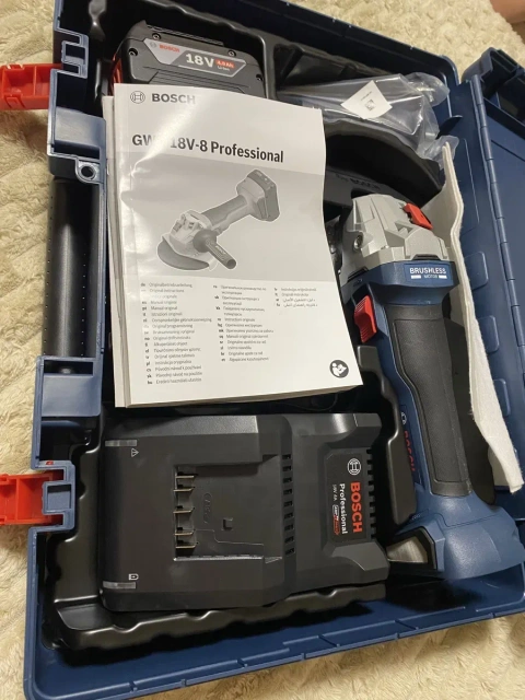 Акумуляторна кутова шліфмашина Bosch GWS 18V-8 (06019N9021)