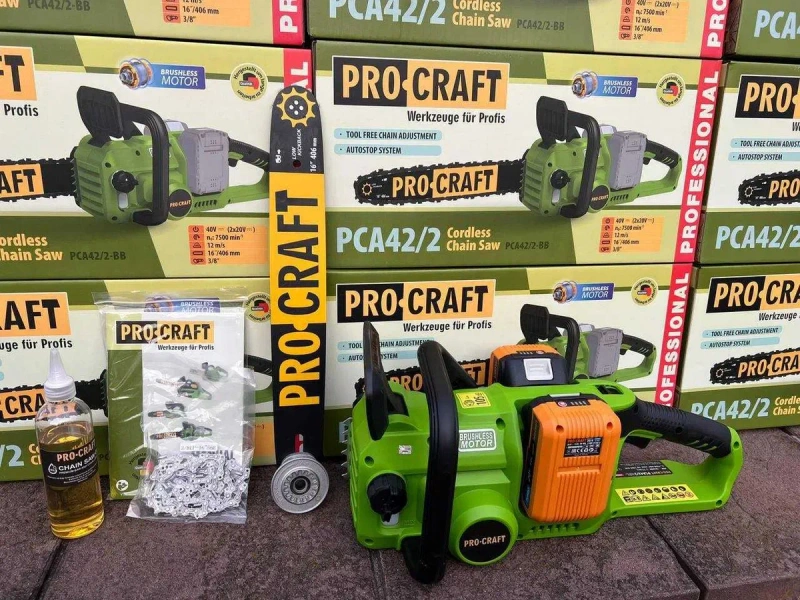 Акумуляторна ланцюгова пилка Procraft PCA42/2 (2 акб 4Аг + ЗП 20/2) — фото 5