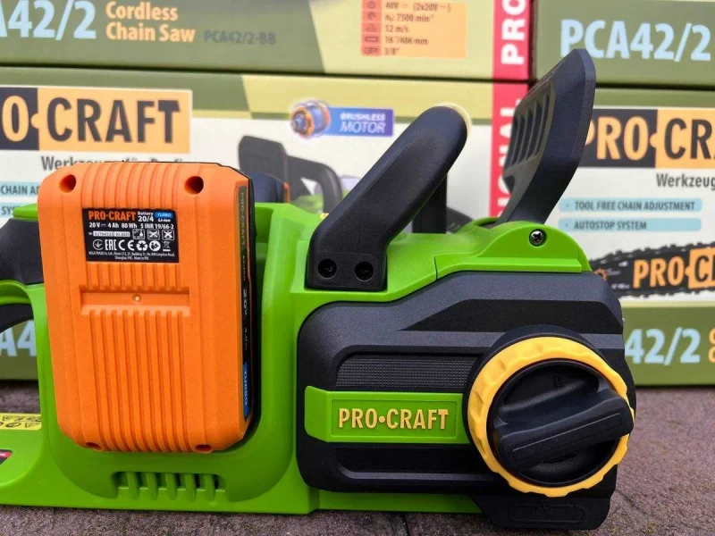 Акумуляторна ланцюгова пилка Procraft PCA42/2 (2 акб 4Аг + ЗП 20/2) — фото 6