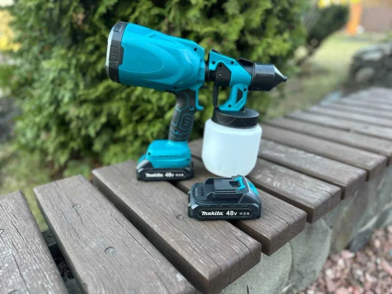 Акумуляторний фарбопульт Makita‼️ Фарбувальний пістолет, електричний фарбопульт, пульверизатор для фарби, акумуляторний пульверизатор Макіта — фото 2