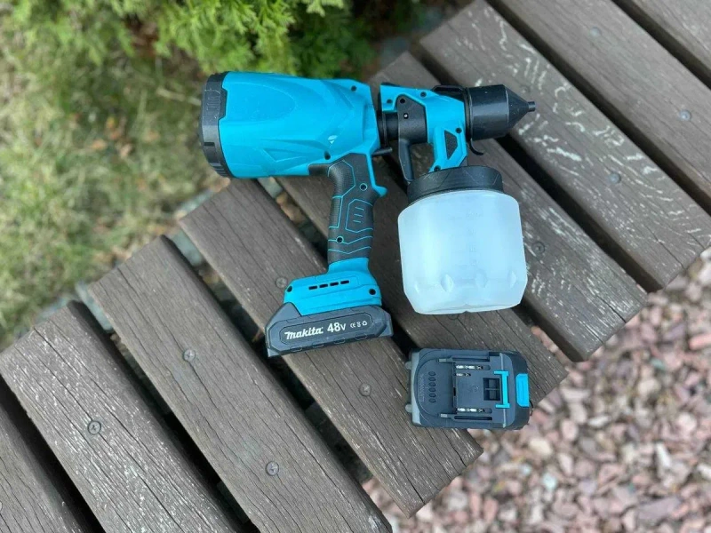 Акумуляторний фарбопульт Makita‼️ Фарбувальний пістолет, електричний фарбопульт, пульверизатор для фарби, акумуляторний пульверизатор Макіта — фото 3