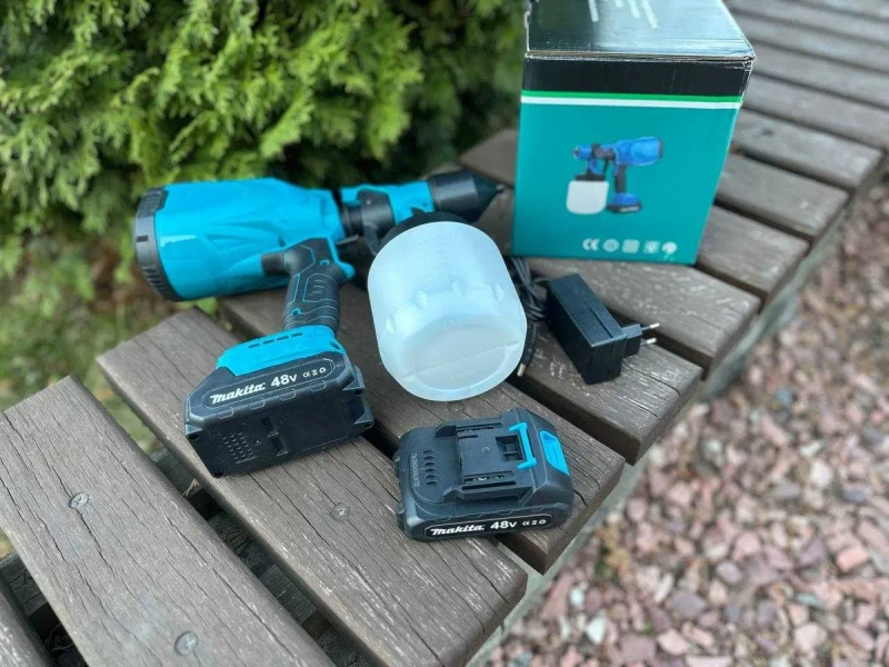 Акумуляторний фарбопульт Makita‼️ Фарбувальний пістолет, електричний фарбопульт, пульверизатор для фарби, акумуляторний пульверизатор Макіта — фото 4