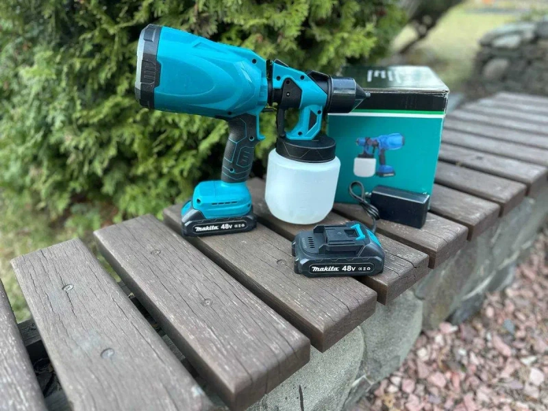 Акумуляторний фарбопульт Makita‼️ Фарбувальний пістолет, електричний фарбопульт, пульверизатор для фарби, акумуляторний пульверизатор Макіта — фото 6