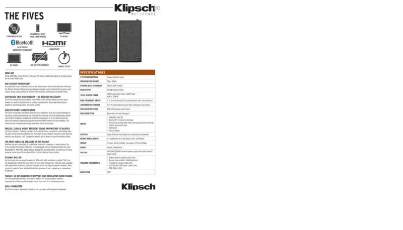 Акустика Klipsch The Fives Matte Black — фото 7