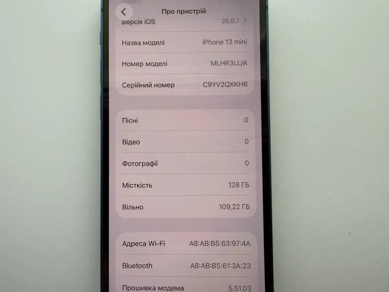 Apple iPhone 13 mini 128gb Blue Neverlock 91% — фото 6