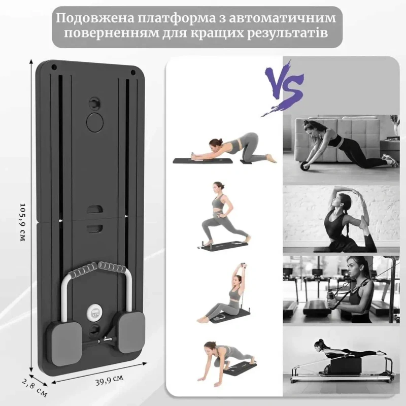 Багатофункціональний тренажер WCG CoreSlide 4-в-1 для преса та всього тіла з еспандерами і таймером — фото 6