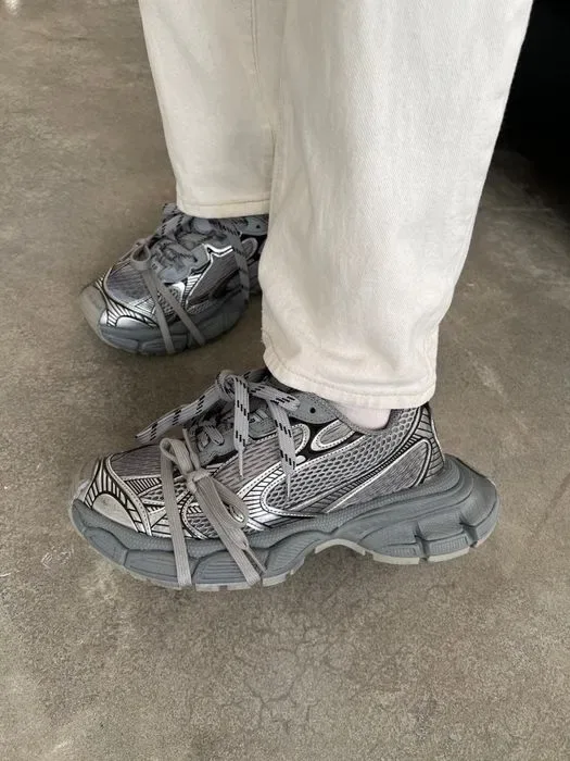 Balenciaga 3XL Grey трендові жіночі кросівки баленсіага на платформі — фото 3