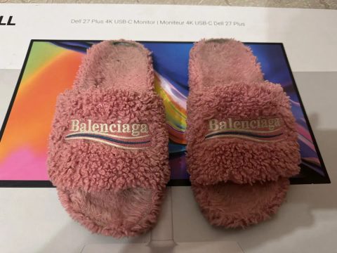 Balenciaga Furry Slides Sweet Pink