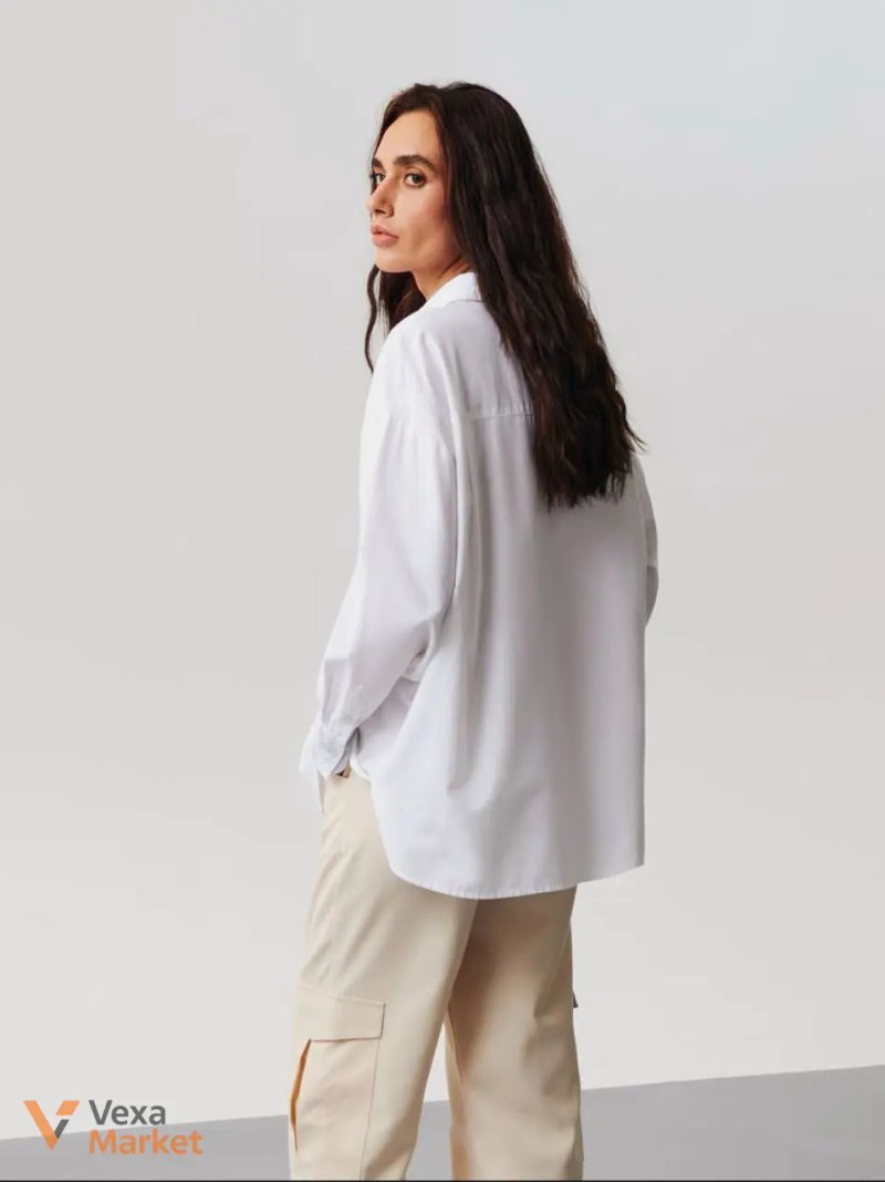Базова біла сорочка oversize — фото 5
