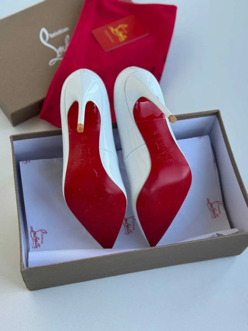 Белые туфли лодочки Louboutin So Kate 10 и 12 см білі туфлі човники — фото 3