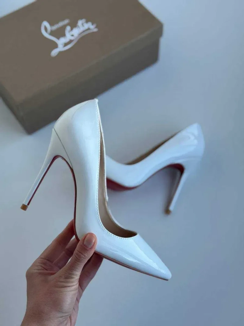 Белые туфли лодочки Louboutin So Kate 10 и 12 см білі туфлі човники — фото 5