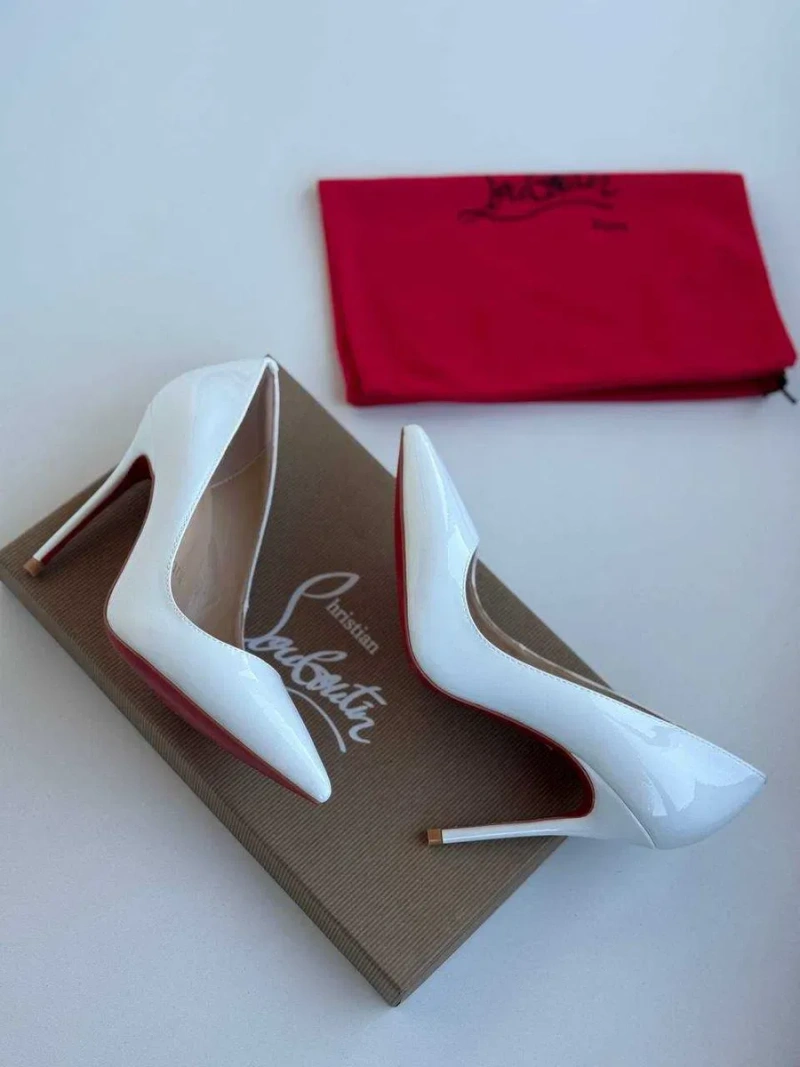 Белые туфли лодочки Louboutin So Kate 10 и 12 см білі туфлі човники — фото 6