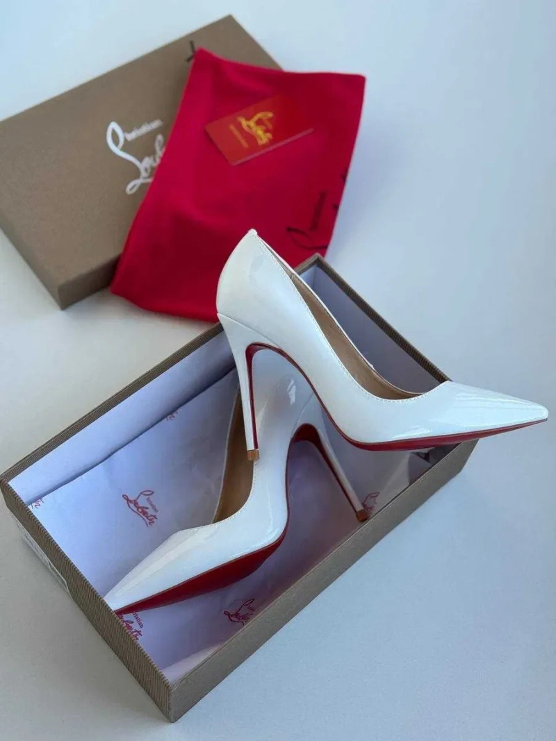 Белые туфли лодочки Louboutin So Kate 10 и 12 см білі туфлі човники — фото 7