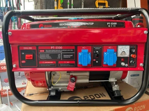 Бензиновий генератор Edon ED-3300-PRO 3.3 кВт мідь/+подарунок газовий карбюратор