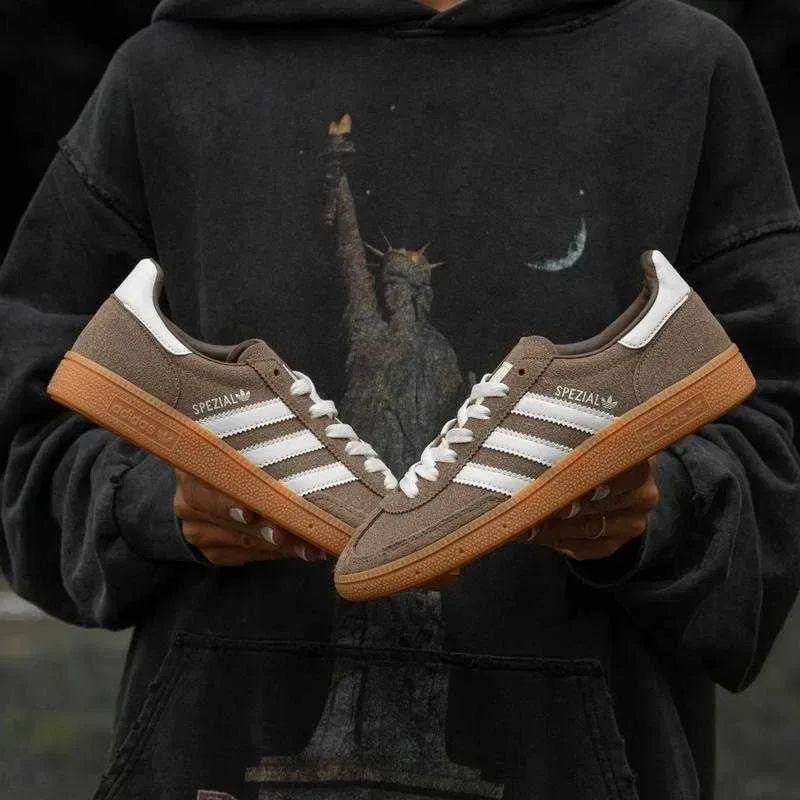 (БЕЗ ПЕРЕДОПЛАТИ) Adidas Handball Spezial Brown White адідас коричневі з білим — фото 4