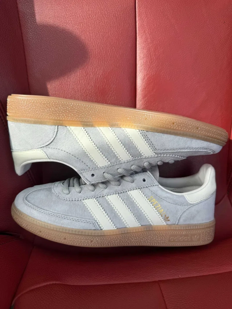 (БЕЗ ПЕРЕДОПЛАТИ) Adidas Handball Spezial Grey White адідас спешл сірі замшеві — фото 2