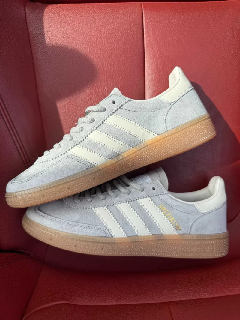 (БЕЗ ПЕРЕДОПЛАТИ) Adidas Handball Spezial Grey White адідас спешл сірі замшеві — фото 3