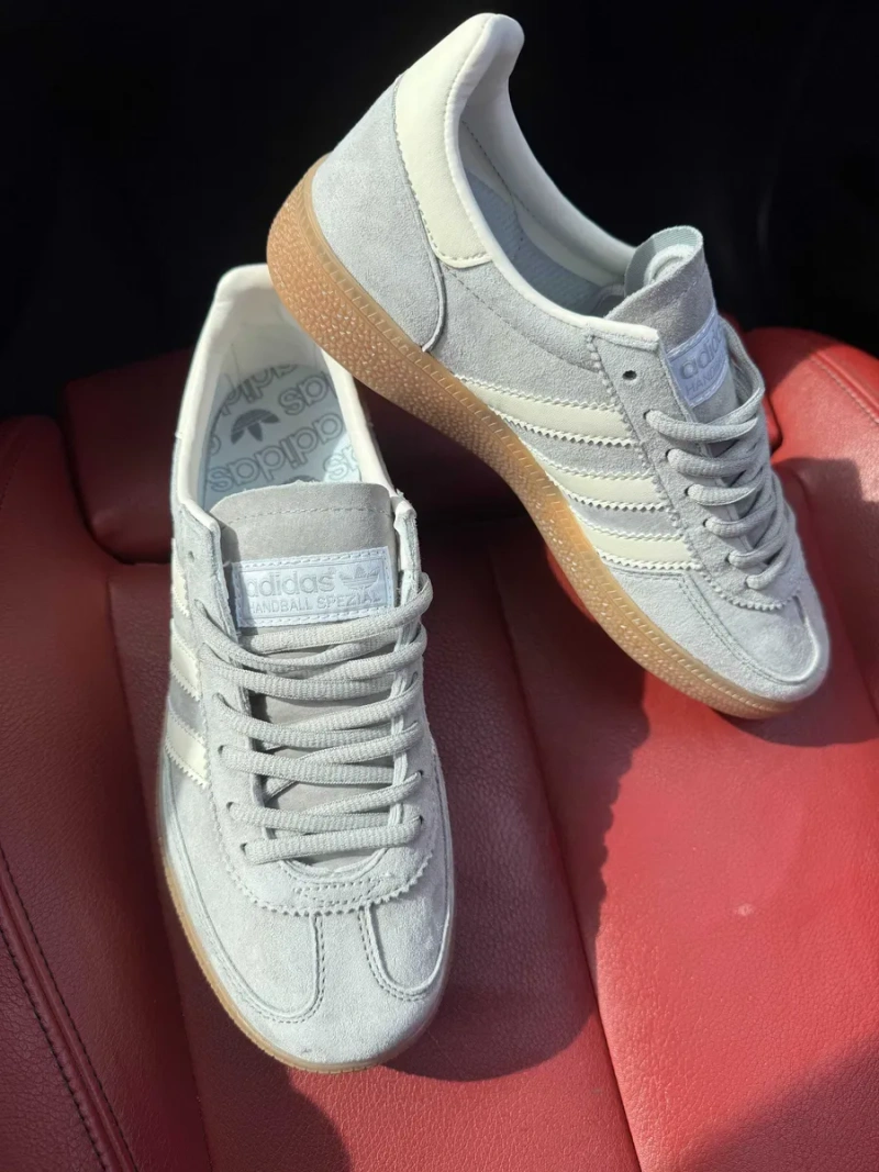 (БЕЗ ПЕРЕДОПЛАТИ) Adidas Handball Spezial Grey White адідас спешл сірі замшеві — фото 5