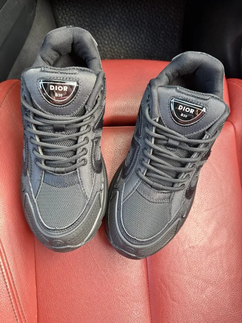 (БЕЗ ПЕРЕДОПЛАТИ) Dior B30 x Stone Island All Black діор б30 стон айленд повністю чорні кросівки сітчасті з преміальними накладками — фото 5