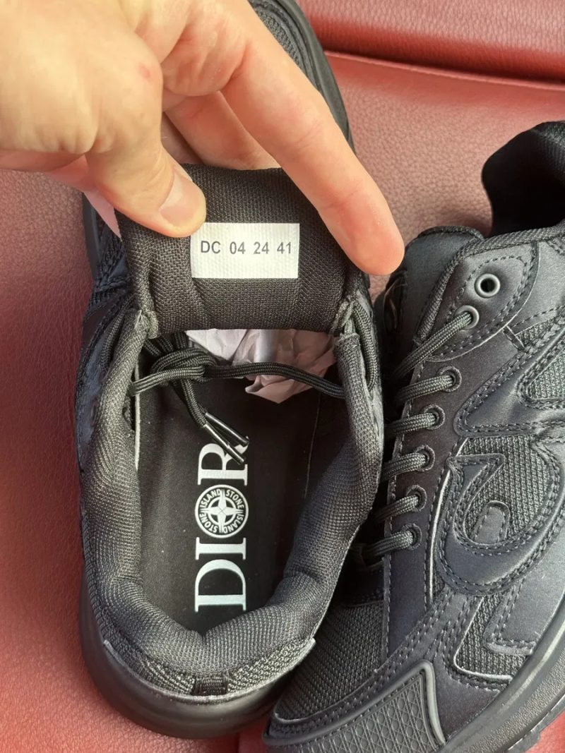 (БЕЗ ПЕРЕДОПЛАТИ) Dior B30 x Stone Island All Black діор б30 стон айленд повністю чорні кросівки сітчасті з преміальними накладками — фото 6