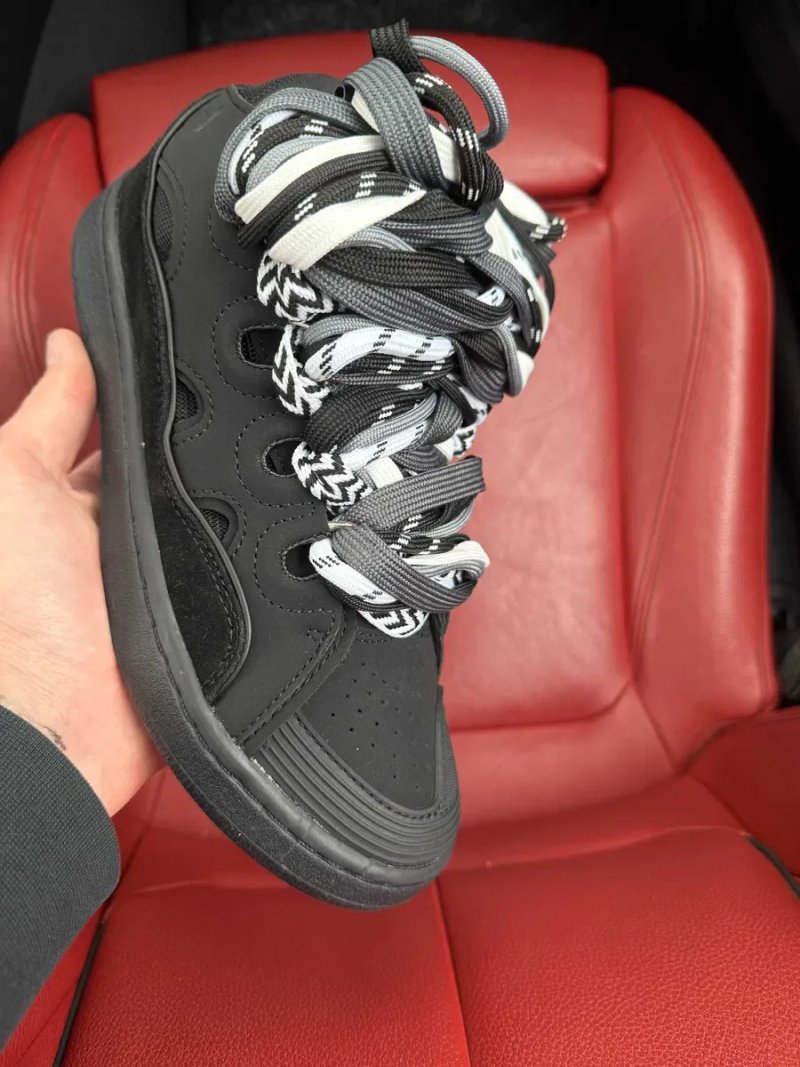 (БЕЗ ПЕРЕДОПЛАТИ) Lanvin Curb Sneakers Black Grey ланвін чорно сірі — фото 3