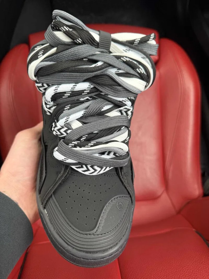 (БЕЗ ПЕРЕДОПЛАТИ) Lanvin Curb Sneakers Black Grey ланвін чорно сірі — фото 4
