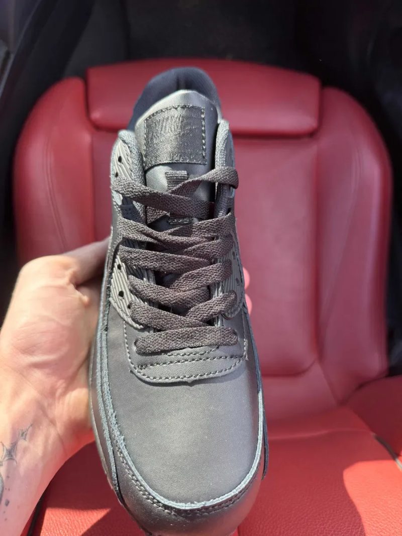 (БЕЗ ПЕРЕДОПЛАТИ) Nike Air Max 90 Black найк аїр макс 90 повністю чорні кросівки сітка — фото 3