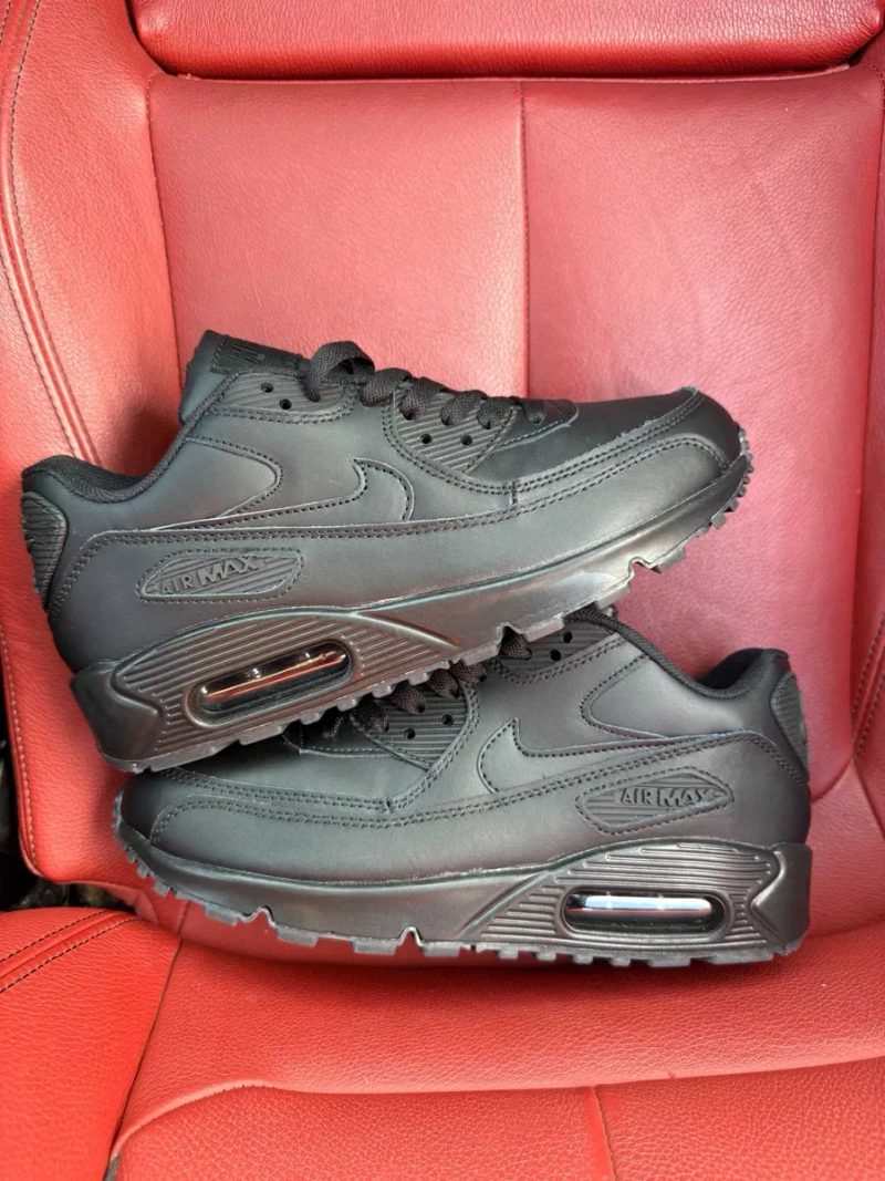 (БЕЗ ПЕРЕДОПЛАТИ) Nike Air Max 90 Black найк аїр макс 90 повністю чорні кросівки сітка — фото 8