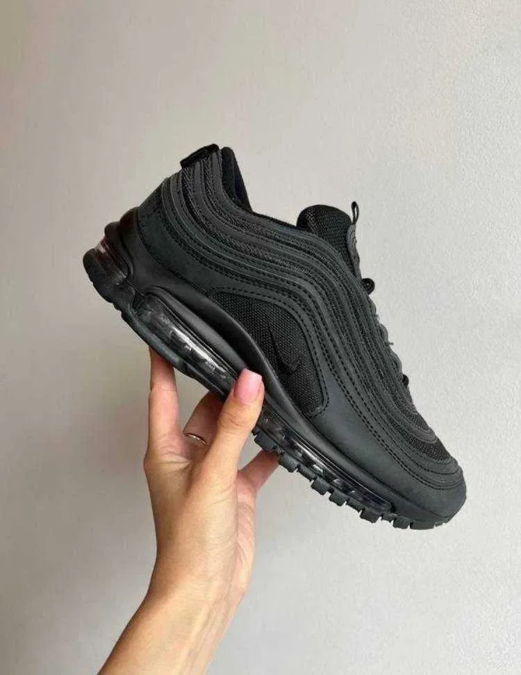(БЕЗ ПЕРЕДОПЛАТИ)Nike Air Max 97 Triple Black найк аір макс 97 чорні — фото 2