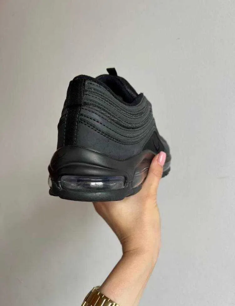 (БЕЗ ПЕРЕДОПЛАТИ)Nike Air Max 97 Triple Black найк аір макс 97 чорні — фото 3