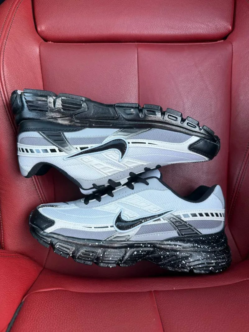 (БЕЗ ПЕРЕДОПЛАТИ) Nike Initiator Custom Grey Beige Black Dirty найк ініціатор сіро-бежеві з чорним кастомні кросівки з ефектом потертості — фото 2