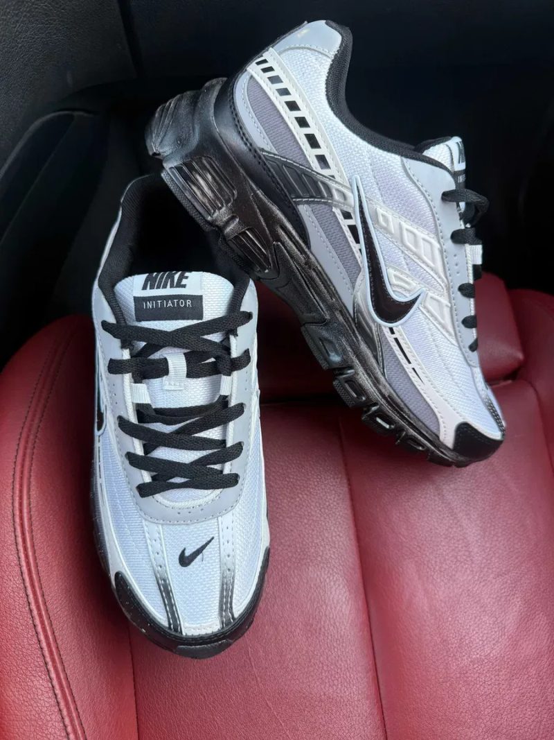 (БЕЗ ПЕРЕДОПЛАТИ) Nike Initiator Custom Grey Beige Black Dirty найк ініціатор сіро-бежеві з чорним кастомні кросівки з ефектом потертості — фото 4