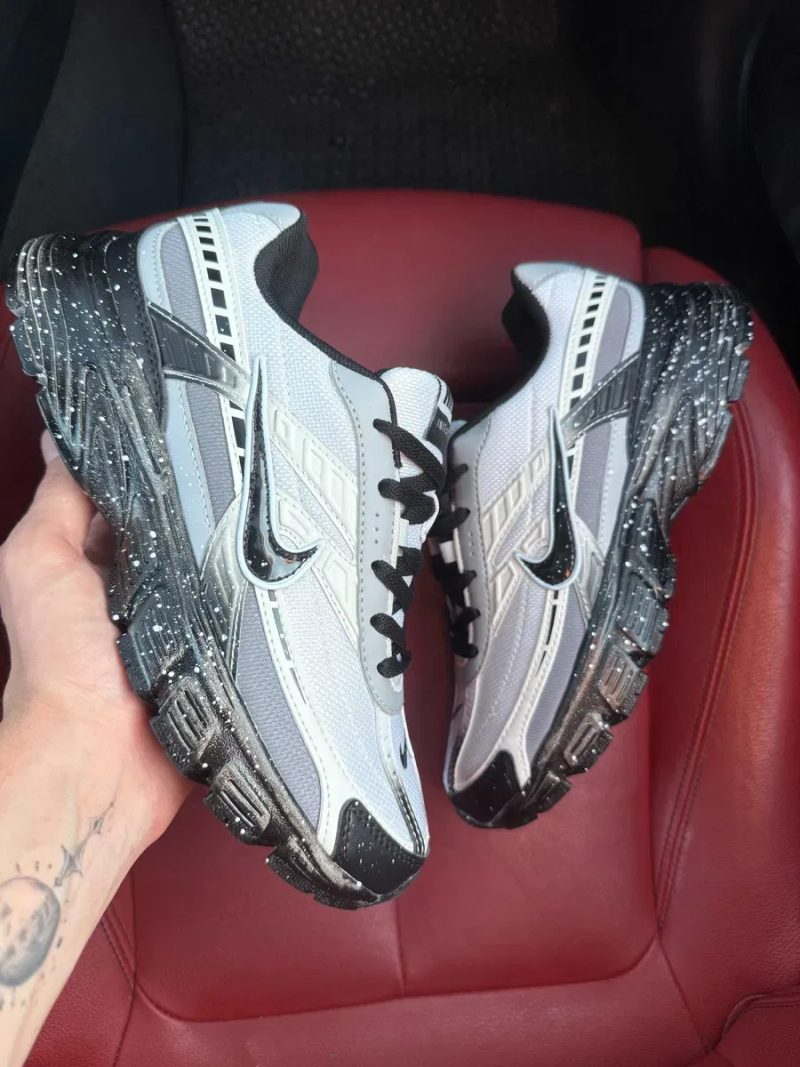 (БЕЗ ПЕРЕДОПЛАТИ) Nike Initiator Custom Grey Beige Black Dirty найк ініціатор сіро-бежеві з чорним кастомні кросівки з ефектом потертості — фото 5