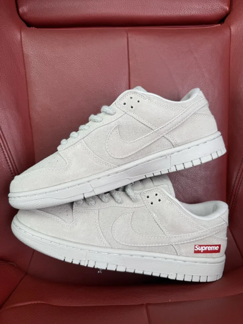 (БЕЗ ПЕРЕДОПЛАТИ) Nike SB Dunk Low x Supreme Beige найк данк супрім бежеві замшеві кросівки кеди — фото 3