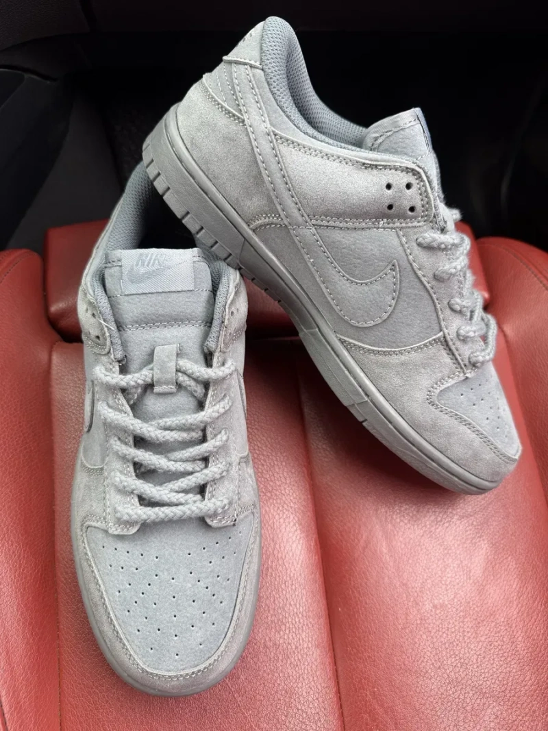 БЕЗ ПЕРЕДОПЛАТИ) Nike SB Dunk Low x Supreme Grey найк данк супрім сірі шкіряні кросівки — фото 4