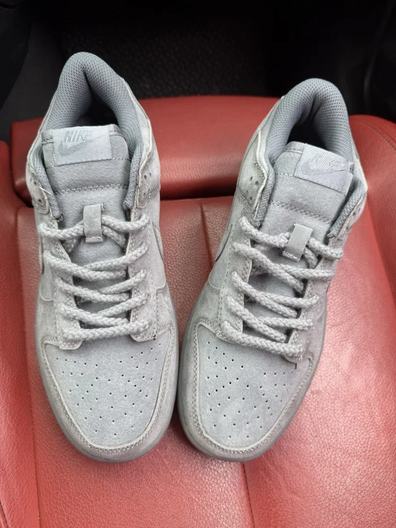БЕЗ ПЕРЕДОПЛАТИ) Nike SB Dunk Low x Supreme Grey найк данк супрім сірі шкіряні кросівки — фото 5