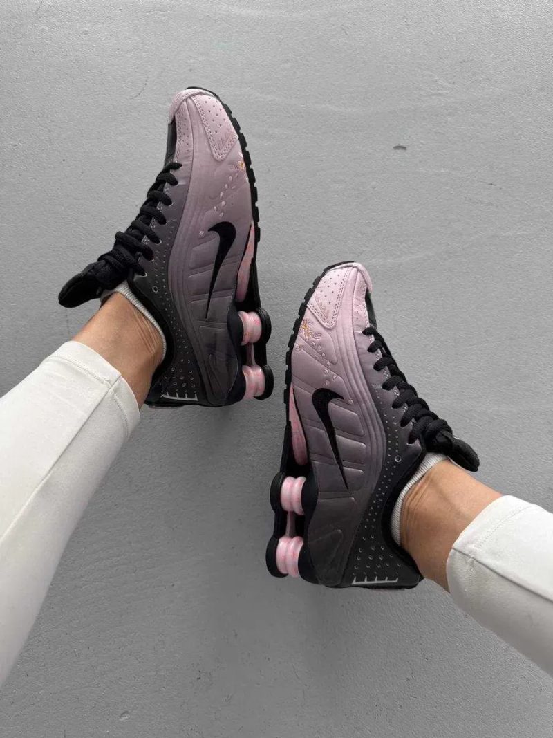 (БЕЗ ПЕРЕДОПЛАТИ) Nike Shox R4 Sakura найк шокс сакура білі рожеві кросівки сітка — фото 5