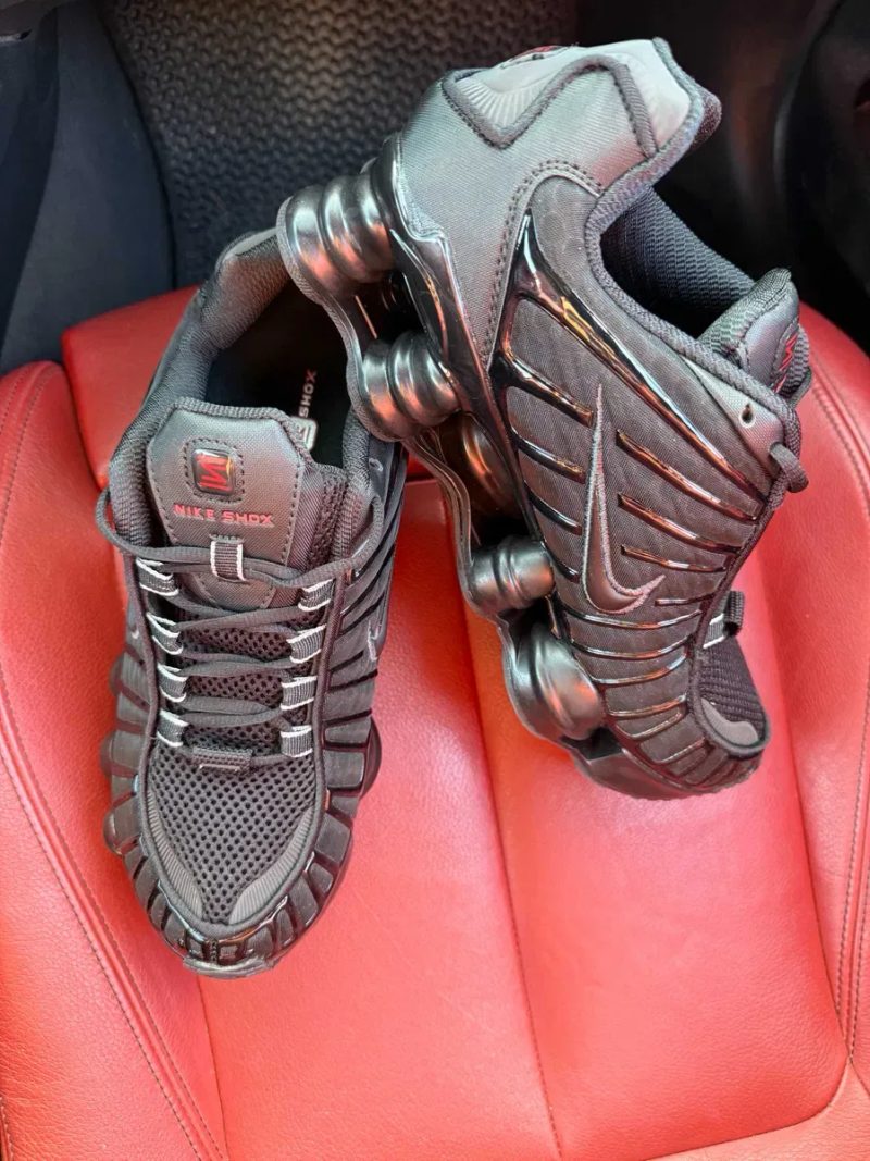 (БЕЗ ПЕРЕДОПЛАТИ) Nike Shox TL Black найк шокс чорні кросівки сітка з амортизаційними пружинами — фото 6