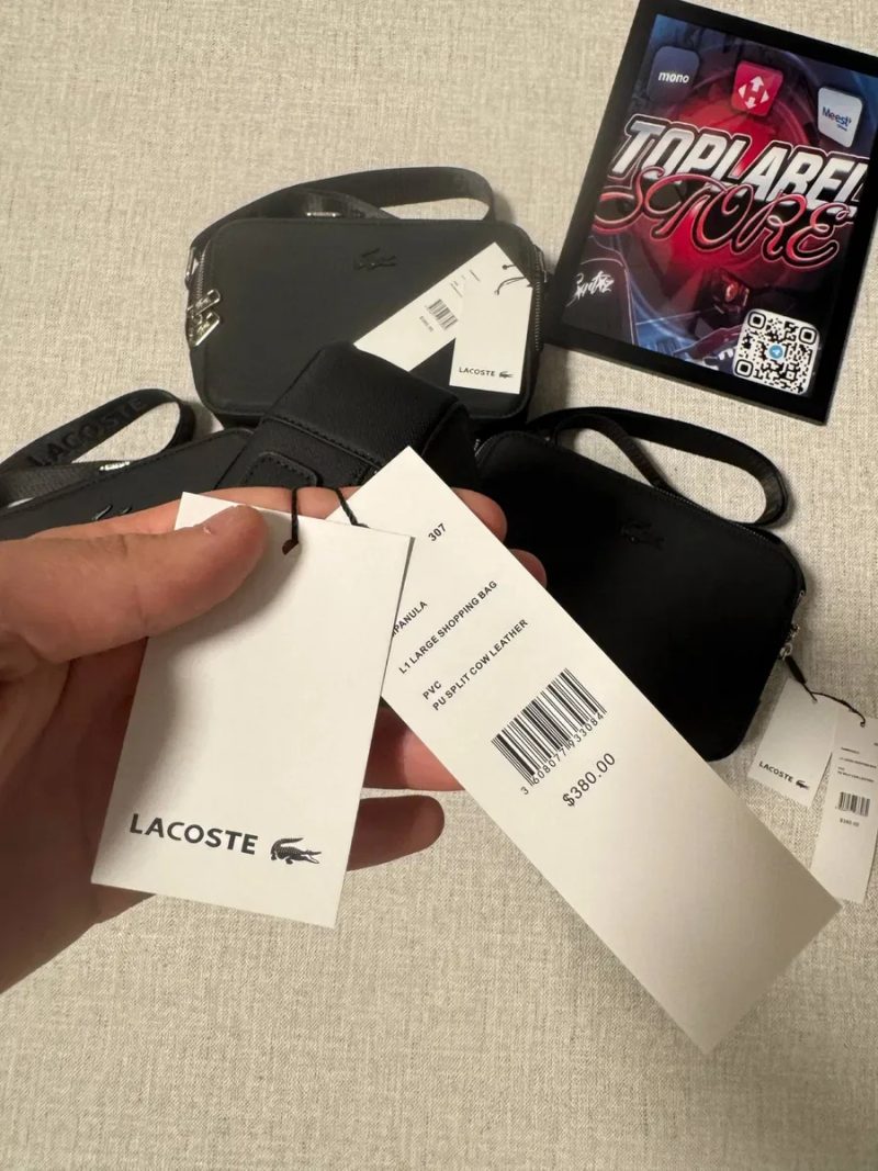 !БЕЗ ПЕРЕДОПЛАТИ!! Сумка/ Мессенджер Lacoste чорного кольору — фото 4