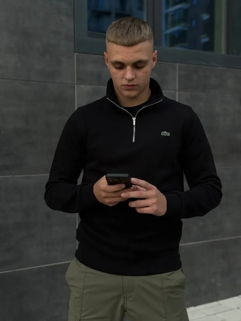 ‼️БЕЗ ПРЕДОПЛАТ‼️Мужской свитшот полу замок лакоста Lacoste | кофта лакоста | полу зип Lacoste | кофта лакоста | мужская зипка Lacoste |Lacoste | — фото 7