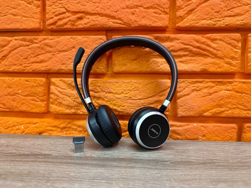 Бездротова гарнітура Jabra Evolve 65 Stereo + jabra link 360 + кабель — фото 2