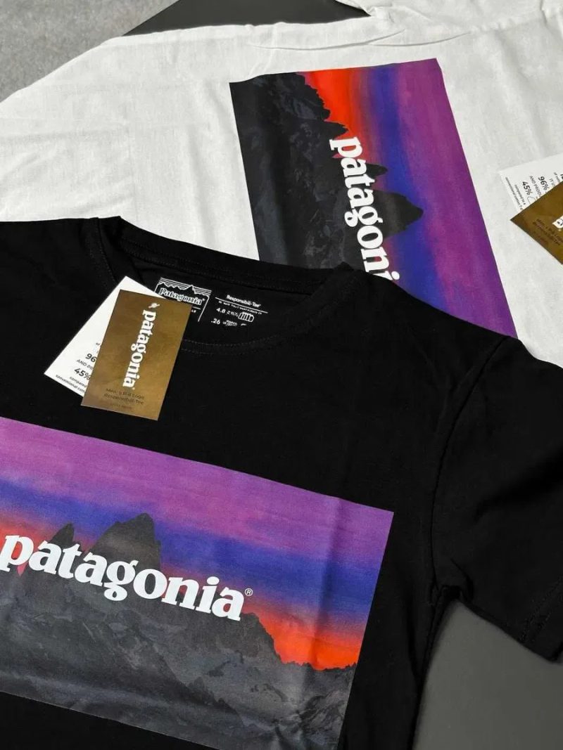BIG Logo • Новая Футболка PATAGONIA • Чорна / Біла • Патагония Forest • XS-XXL — фото 3