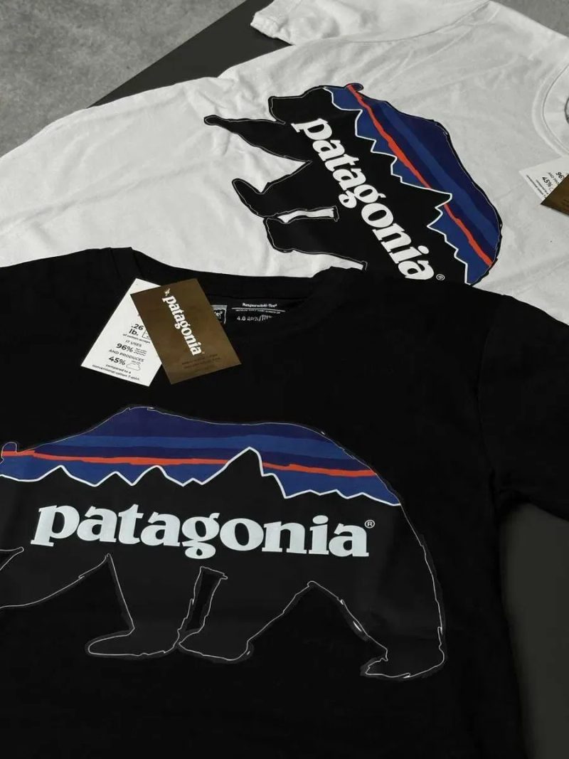 BIG Logo • Новая Футболка PATAGONIA • Чорна / Біла • Патагония Forest • XS-XXL — фото 6